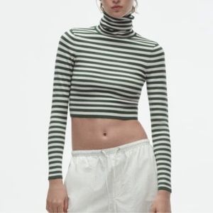 ZARA- Cropped knit turtleneck sweater